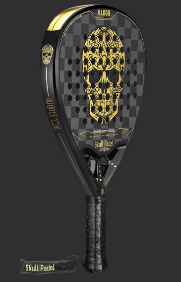 Ракетка Skull Padel V1000 Black Gold Skull 18K